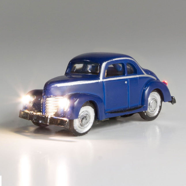 Woodland Scenics 5618 | Just Plug® Vehicles - Blue Coupe | N Scale - Squeaky's Trains