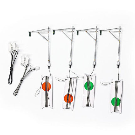 Woodland Scenics 5653 | Just Plug Lighting System - Mast Arm Traffic Lights | O Scale - Squeaky's Trains