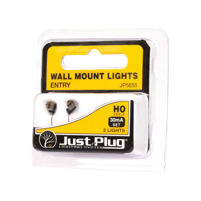 Woodland Scenics 5655 | Just Plug Lighting System - Entry Wall Mount Lights | HO Scale - Squeaky's Trains