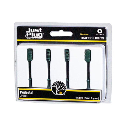 Woodland Scenics 5664 | Just Plug Lighting System - Pedestal Traffic Lights | O Scale - Squeaky's Trains
