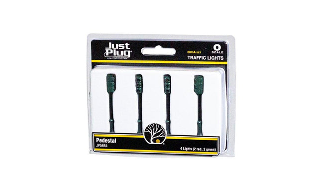 Woodland Scenics 5664 | Just Plug Lighting System - Pedestal Traffic Lights | O Scale - Squeaky's Trains