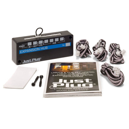 Woodland Scenics 5702 | Just Plug Lighting System - Expansion Hub | Multi Scale - Squeaky's Trains