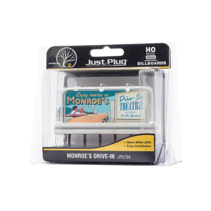 Woodland Scenics 5794 | Just Plug Billboards - Monroe's Drive-In | HO Scale - Squeaky's Trains