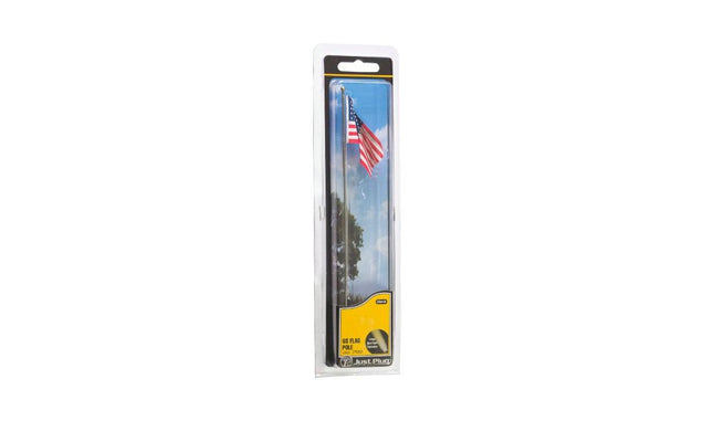 Woodland Scenics 5952 | Just Plug Lighting System - Large Flag Pole with U.S. Flag | Multi Scale - Squeaky's Trains