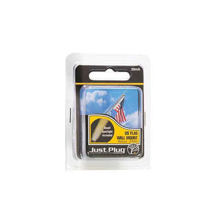 Woodland Scenics 5954 | Just Plug Lighting System - Medium US Flag - Wall Mount | Multi Scale - Squeaky's Trains