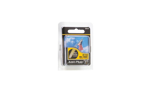Woodland Scenics 5954 | Just Plug Lighting System - Medium US Flag - Wall Mount | Multi Scale - Squeaky's Trains