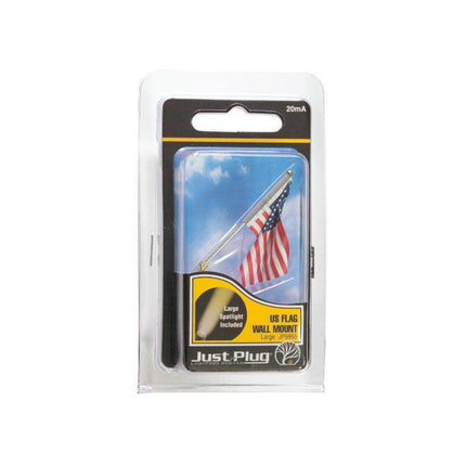 Woodland Scenics 5955 | Just Plug Lighting System - Large US Flag - Wall Mount | Multi Scale - Squeaky's Trains