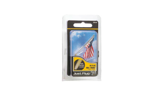 Woodland Scenics 5955 | Just Plug Lighting System - Large US Flag - Wall Mount | Multi Scale - Squeaky's Trains