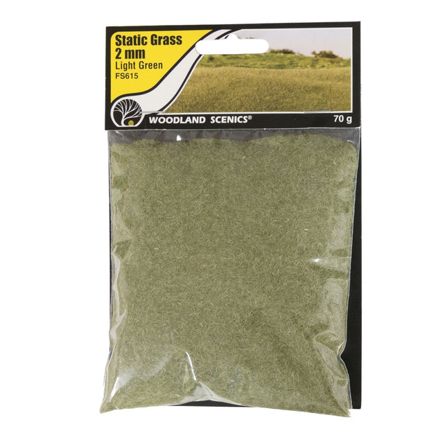 Woodland Scenics 615 | Static Grass Light Green 2mm - Squeaky's Trains