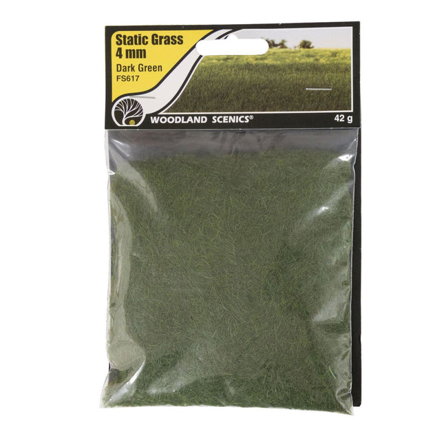 Woodland Scenics 617 | Static Grass Dark Green 4mm - Squeaky's Trains