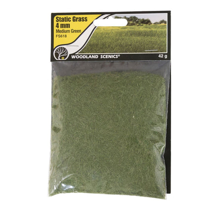 Woodland Scenics 618 | Static Grass Medium Green 4mm | Multi Scale - Squeaky's Trains