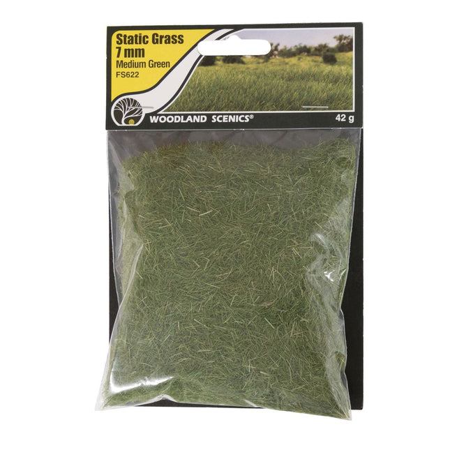 Woodland Scenics 622 | Static Grass Medium Green 7mm - Squeaky's Trains