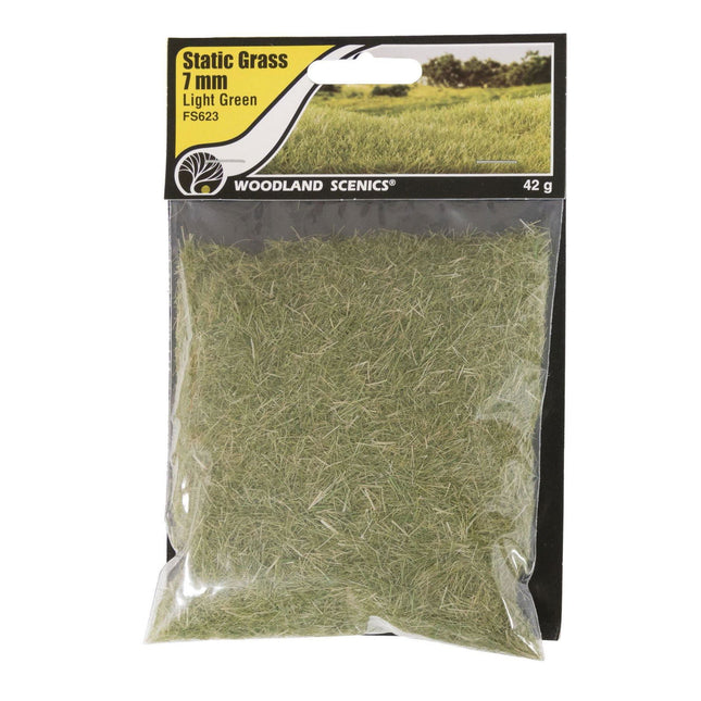 Woodland Scenics 623 | Static Grass Light Green 7mm | Multi Scale - Squeaky's Trains