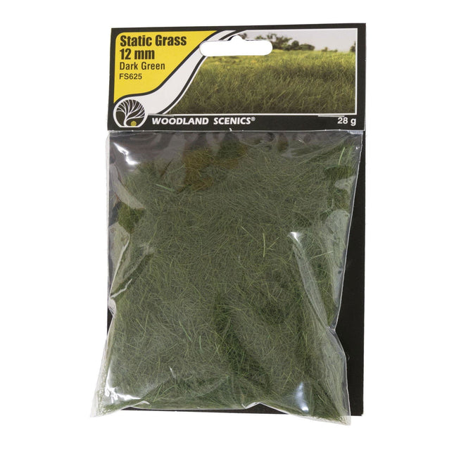 Woodland Scenics 625 | Static Grass Dark Green 12mm | Multi Scale - Squeaky's Trains