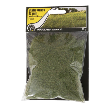 Woodland Scenics 626 | Static Grass Medium Green 12mm | Multi Scale - Squeaky's Trains