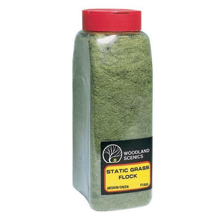 Woodland Scenics 635 | Flock Medium Green Shaker | Multi Scale - Squeaky's Trains