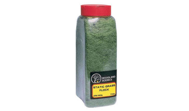 Woodland Scenics 636 | Flock Dark Green Shaker | Multi Scale - Squeaky's Trains