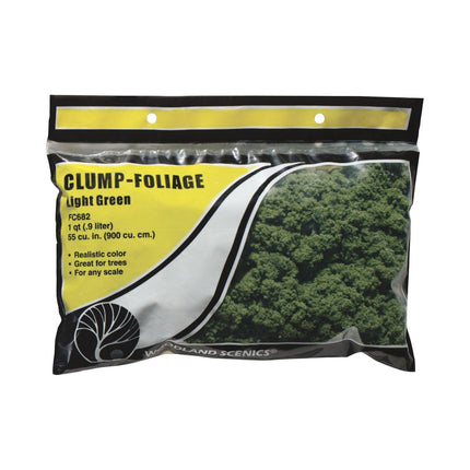 Woodland Scenics 682 | Clump-Foliage™ Light Green Small Bag | Multi Scale - Squeaky's Trains