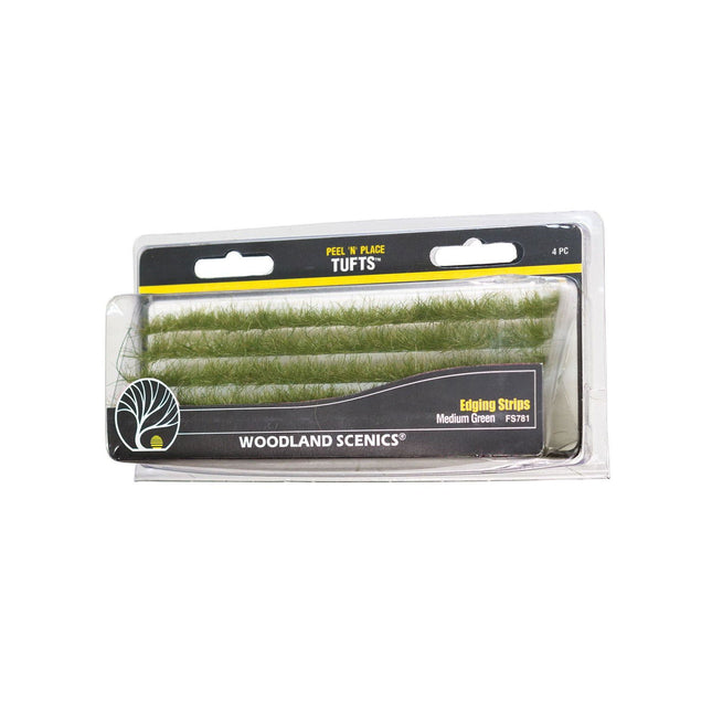 Woodland Scenics 781 | Medium Green Edging Strips | Multi Scale - Squeaky's Trains