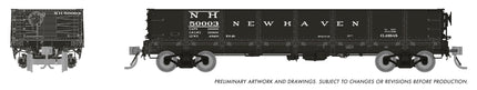 Rapido 163015A 40 foot drop-bottom gondola New Haven HO scale