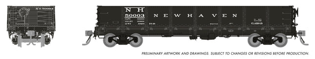 Rapido 163015A 40 foot drop-bottom gondola New Haven HO scale