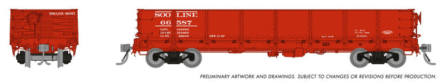 Rapido 163016A 40 foot drop-bottom gondola Soo Line HO scale