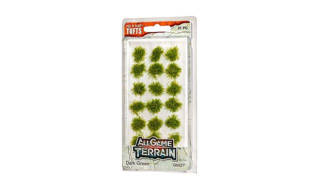 Woodland Scenics / All Game Terrain 6627 | Peel 'n' Plant Tufts - Dark Green Grass | Multi Scale
