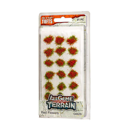 Woodland Scenics / All Game Terrain 6629 | Peel 'n' Plant Tufts - Red Flowers | Multi Scale