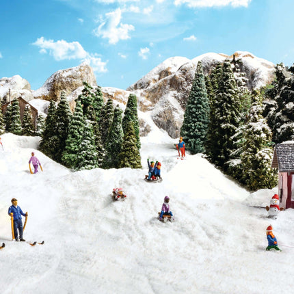 Woodland Scenics 1966 | Children Sledding - Painted Figures | HO Scale