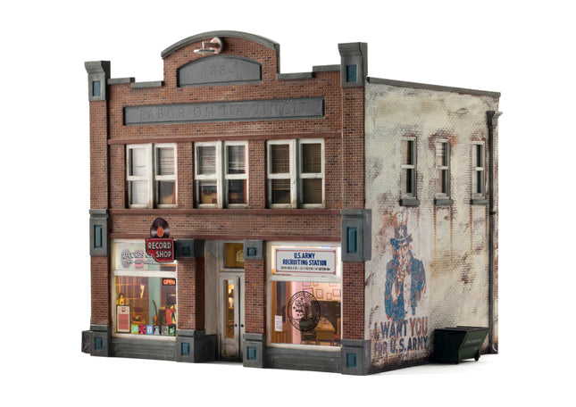 Woodland Scenics 4957 | Records & Recruiting - Assembled Building | N Scale