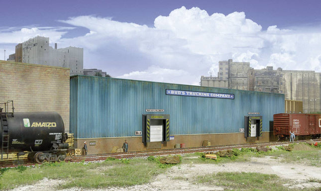 Walthers Cornerstone 3192 | Bud's Trucking Company Background Building Building Kit | HO Scale