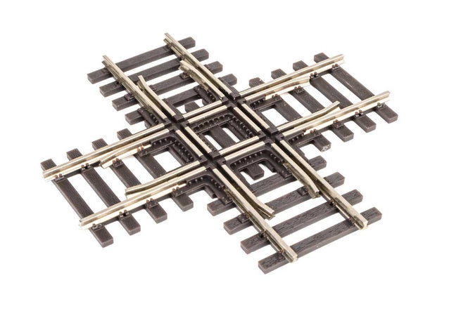 WalthersTrack 948-83090 Code 83 90-Degree Crossing HO Scale - crossing top view