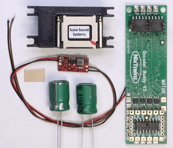 NixTrainz NTZ-501 ScaleTrains Sound Conversion Kit HO Scale - Decoder Buddy, keep-alive and speaker