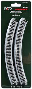 Kato 20110 | Curved Roadbed Track Section 45-Degree 11in Radius - Unitrack | N Scale