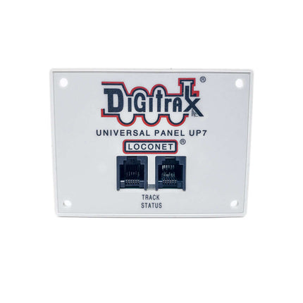 Digitrax UP7 LocoNet Universal Panel, features dual ports for track status and seamless communication for model railroads.