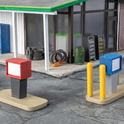 Walthers Cornerstone 3545 | Gas Station Details Building Kit | HO Scale