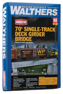 Walthers Cornerstone 933-4507 | 70' Single-Track Deck Girder Bridge Kit | HO Scale