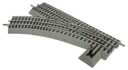 Lionel 6-81252 FasTrack O31 Manual Switch Left Hand O Scale - left-hand turnout with quarter curve and illuminated switch lantern