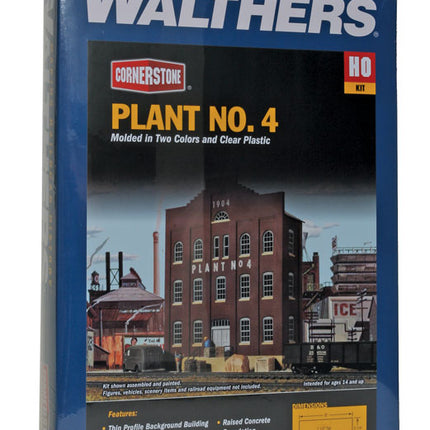 Walthers Cornerstone 933-3183 Plant No. 4 Background Building HO Scale - box front