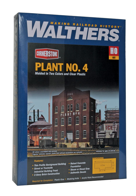 Walthers Cornerstone 933-3183 Plant No. 4 Background Building HO Scale - box front