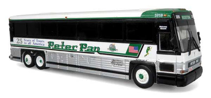 Iconic Replicas 87-0484 | MCI D4000 Coach - Peter Pan 25 Years of Tours - Assembled | HO Scale
