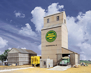 Walthers Cornerstone 933-3096 | Valley Growers Association Steel Grain Elevator | HO Scale Plastic Building Kit