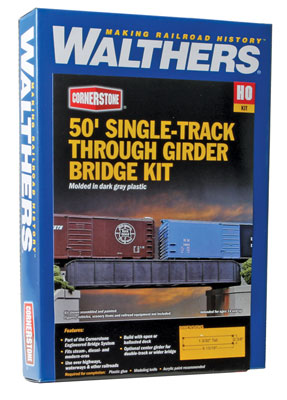 Walthers Cornerstone 933-4501 | 50' Single-Track Through Girder Bridge Kit | HO Scale