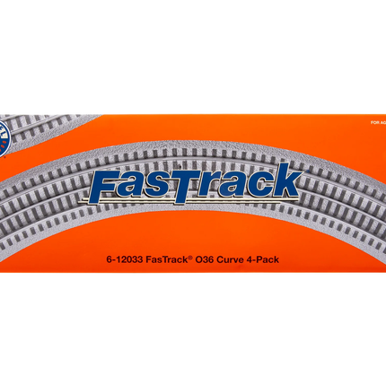 Lionel 6-12033 FasTrack O36 Curved Track 4-Pack O Scale - box front