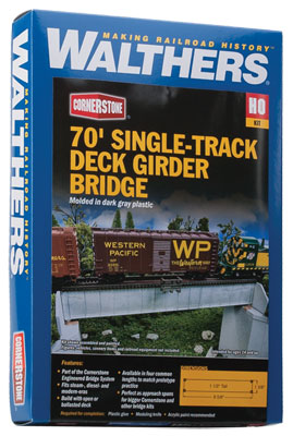 Walthers Cornerstone 933-4505 | 30' Single-Track Deck Girder Bridge Kit | HO Scale