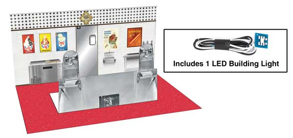 Walthers 933-4701 | Spaces Interior Lighting & Detail Insert - Vintage Dairy Queen | HO Scale