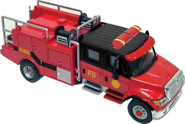 Walthers SceneMaster 949-11920 | International 7600 Crew-Cab Brush Fire Truck - Assembled | HO Scale