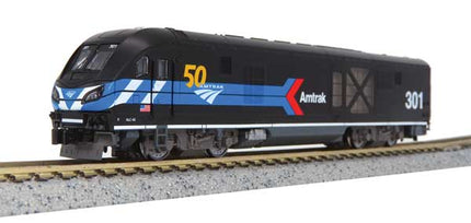 Kato 176-6050 Siemens ALC-42 Charger Amtrak Day One #301 50th Anniversary N Scale - locomotive on track
