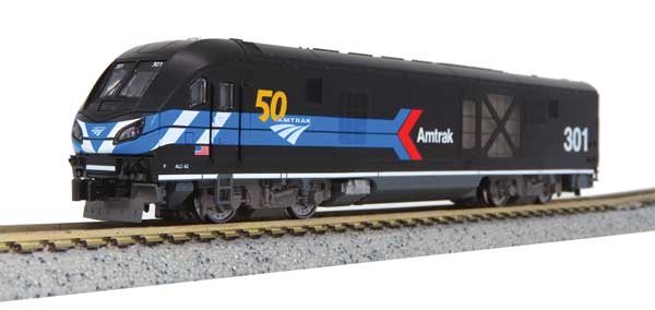 Kato 176-6050 Siemens ALC-42 Charger Amtrak Day One #301 50th Anniversary N Scale - locomotive on track