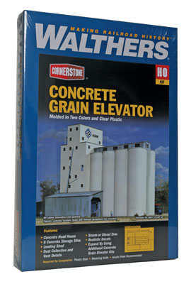 Walthers Cornerstone 933-3022 | ADM Concrete Grain Elevator | HO Scale Plastic Building Kit